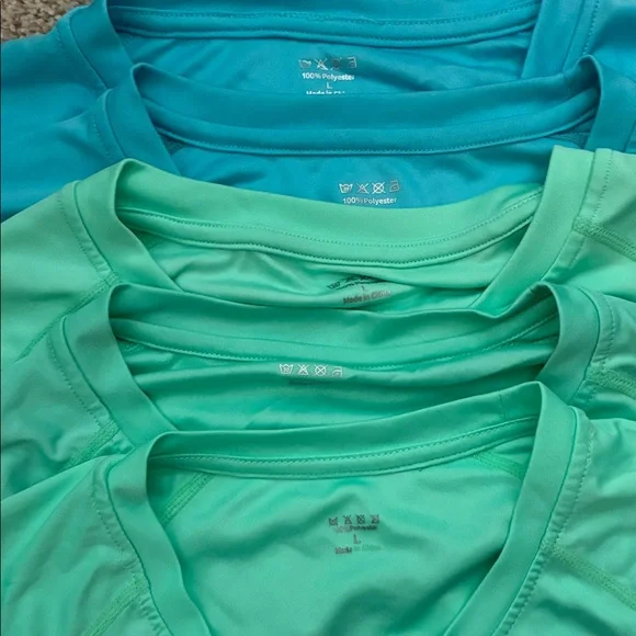 Set of 5 Light Teal & Aqua Long Sleeve Active Tops - Picture 2 of 2
